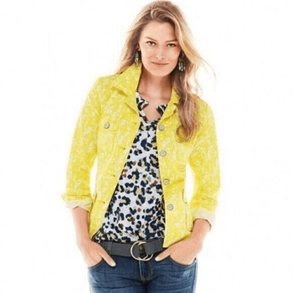 CAbi Jackets & Blazers - CAbi Utility Jacket Field of Daises 5160 Yellow Coat XS